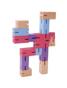 Łamigłówka Puzzle Boy 3 Fiolet różowy drewno - Outlet