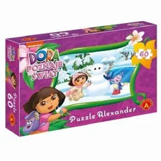 Puzzle 60 Dora poznaje świat Lepimy bałwana