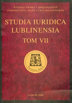 Studia Iuridica Lublinensia Tom 7 - Outlet