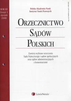 Orzecznictwo Sądów Polskich  2008/01