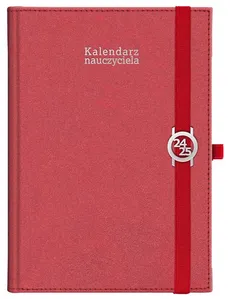 Kalendarz nauczyciela 2024/2025 B5T Kraft z gumką ażurowa data czerwony