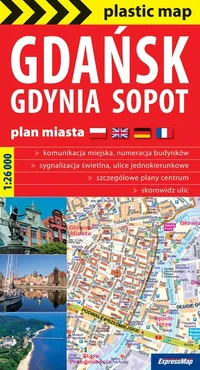 Gdańsk Gdynia Sopot plan Trójmiasta 1:26 000