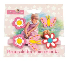 Martynka Bransoletka i pierścionki 1 (z różowo-biało-żółtym kwiatkiem) - Outlet