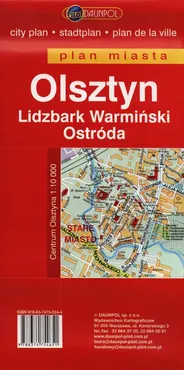 Olsztyn Lidzbark Warmiński Ostróda Plan miasta 1:17 000
