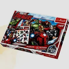 Drużyna Avengers Puzzle 160 + Tatuaże