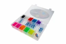 Gumki Loom bands kasetka plastikowa, 1500 sztuk mix kolorów
