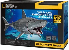 Cubic Fun Puzzle 3D National Geographic Zagrożone zwierzęta - Żarłacz Biały