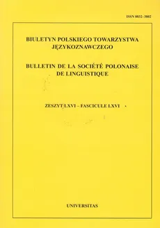 Biuletyn Polskiego Towarzystwa Językoznawczego Tom 66