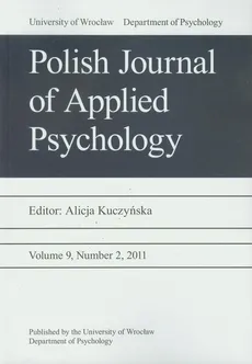 Polish Journal of Applied Psychology vol 9 nr 2 2011 - Alicja Kuczyńska