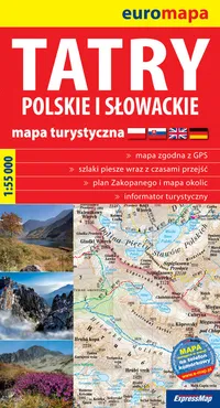 Tatry polskie i słowackie 1:55 000 papierowa mapa turystyczna