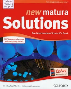 New Matura Solutions Pre-Intermediate Student's Book - Davies Paul A., Tim Falla, Małgorzata Wieruszewska