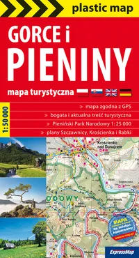Gorce i Pieniny foliowana mapa turystyczna 1:50 000