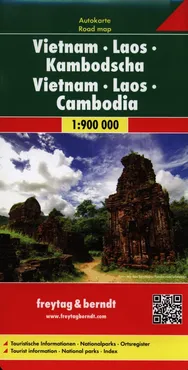Wietnam Laos Kambodża mapa 1:900 000