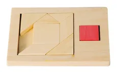 IQ-Test Puzzle Wypełnij Przestrzeń 5 - Kwadrat mały 3, drewno