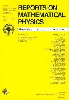 Reports on Mathematical Physics 74/3 2014 Pergamon