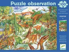 Puzzle Observation 100 Dinozaury + książeczka