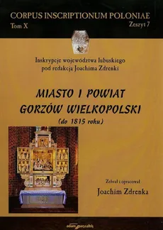 Miasto i powiat Gorzów Wielkopolski do 1815 roku Tom 10 - Joachim Zdrenka