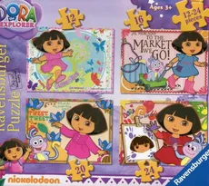 Puzzle Dora poznaje świat 4w1