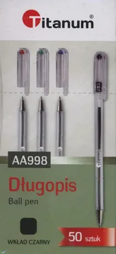 Długopis Titanum AA998 czarny 50 sztuk