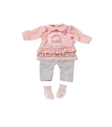Ubranka dla lalki Baby Annabell Deluxe 3 in 1 Dress with socks różowe