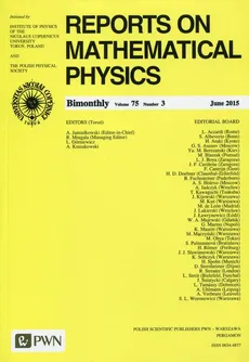 Reports on Mathematical Physics 75/3 2015 Kraj