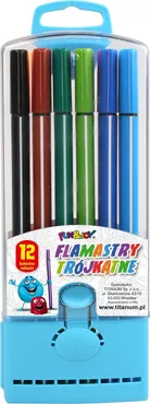 Flamastry trójkątne Fun & Joy 12 kolorów - Outlet