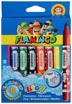 Flamastry łatwospieralne Flamingo Bigy 8 kolorów