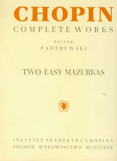 Chopin Complete Works Two Easy Mazurkas - Outlet