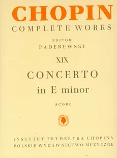Chopin Complete Works XIX Concerto in E minor
