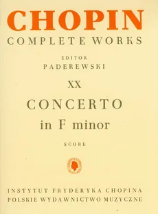 Chopin Complete Works XX Concerto in F minor