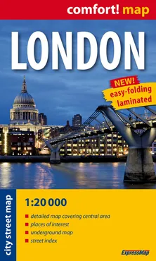 London laminowany plan miasta 1:20 000 - mapa kieszonkowa