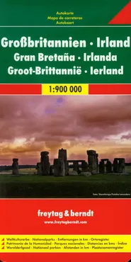 Wielka Brytania Irlandia mapa drogowa 1:900 000