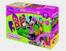 Minnie Mouse Giant Puzzle dwustronne + mazaki - Outlet