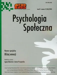 Psychologia społeczna t8 3(26) 2013
