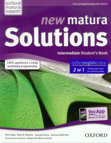 New Matura Solutions Intermediate Student's Book + broszura + online Zakres podstawowy i rozszerzony - Paul A. Wieru, Falla Tim Davies