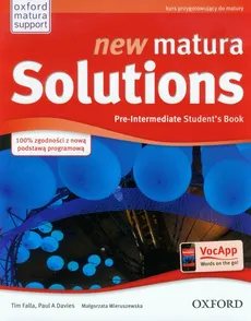 New Matura Solutions Pre-Intermediate Student's Book + Get ready for Matura 2015 - Davies Paul A., Tim Falla
