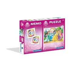 Puzzle 60 + Memo Disney Księżniczki