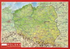 Pocztówka Polska mapa plastyczna