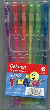 Długopis żelowy Fun & Joy fluo 6 kolorów