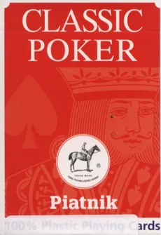 Karty do gry Piatnik 1 talia, Plastik Poker czerwone