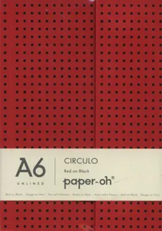 Notatnik A6 Paper-oh Circulo Red on Black gładki