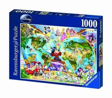 Puzzle 1000 Disney Mapa świata wg Disney'a