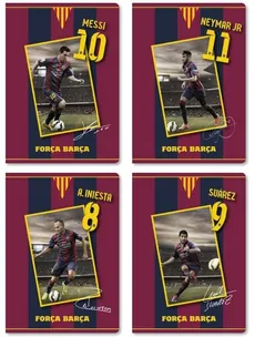 Zeszyt A5 FC Barcelona Barca Fan 3 w kratkę 16 kartek 20 sztuk - Outlet