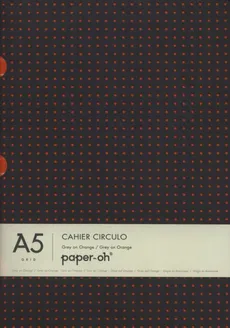 Zeszyt A5 Paper-oh Cahier Circulo w kratkę 40 kartek Grey on Orange Dwupak