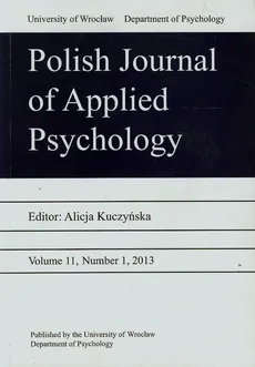 Polish Journal of Applied Psychology 11 2013 - Outlet