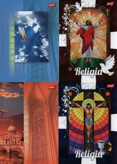 Brulion A5 Religia w kratkę 80 kartek 5 sztuk mix