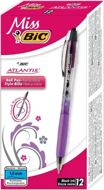 Długopis Miss BIC Atlantis czarny pudełko 12 sztuk - Outlet
