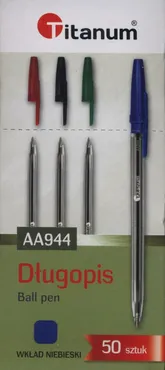 Długopis Titanum AA944 niebieski 50 sztuk