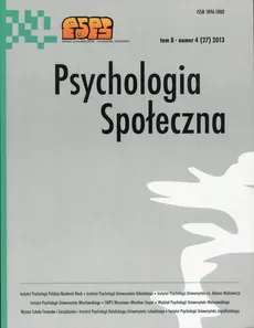 Psychologia Społeczna  8(27) 2013