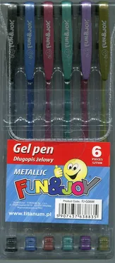 Długopis żelowy Fun&Joy metallic 6 kolorów